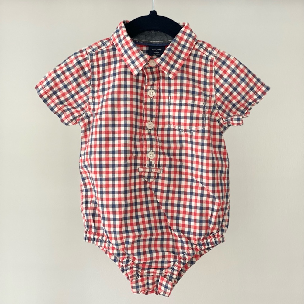 babyGAP Gingham Popover Onesie
